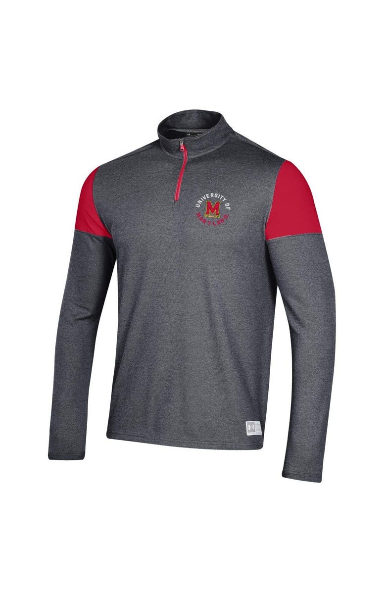 Under Armour Men's Under Armour Black Maryland Terrapins Gameday Tri-Blend Quarter-Zip Jacket, Alternate, color, 