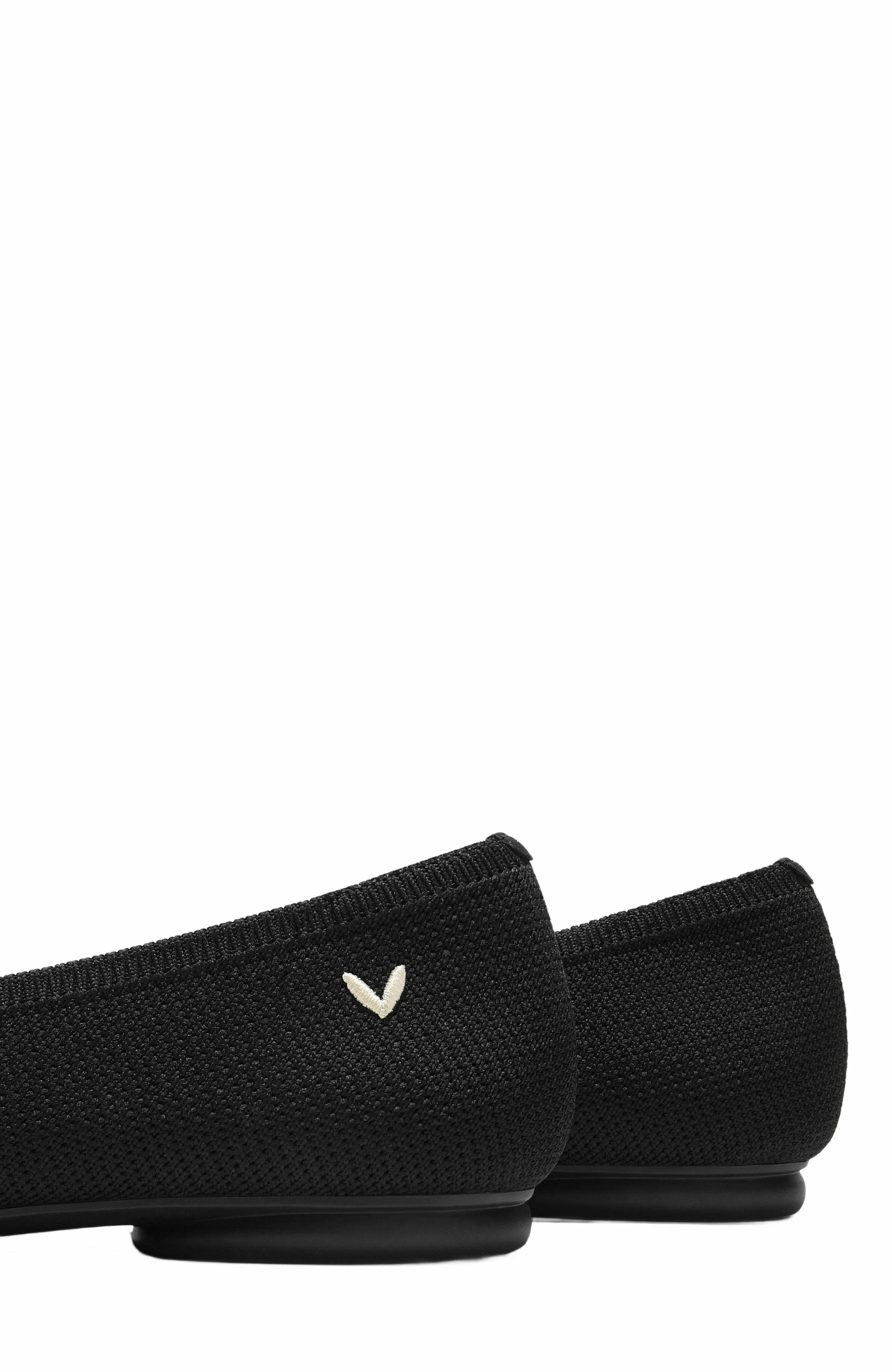 VIVAIA Almond-Toe Knotted Flats, Alternate, color, Black Cream Ivory