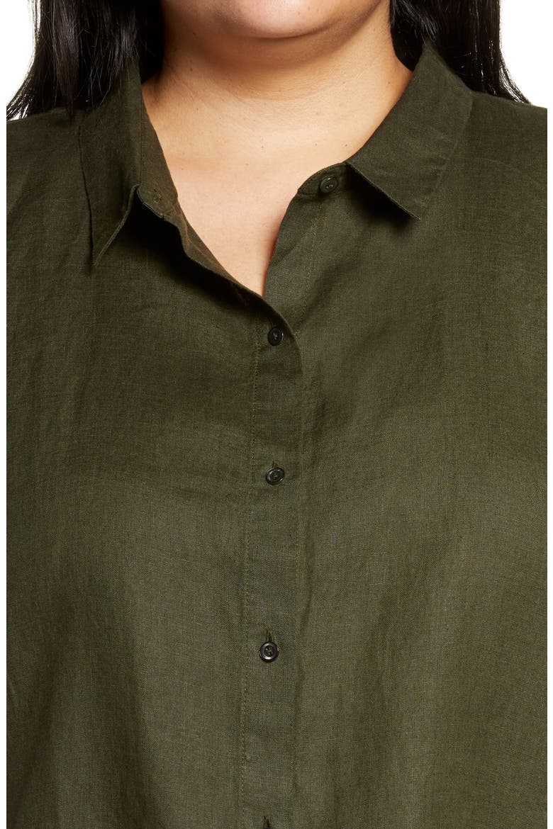 Organic Linen Shirt, Alternate, color, SEAWEED