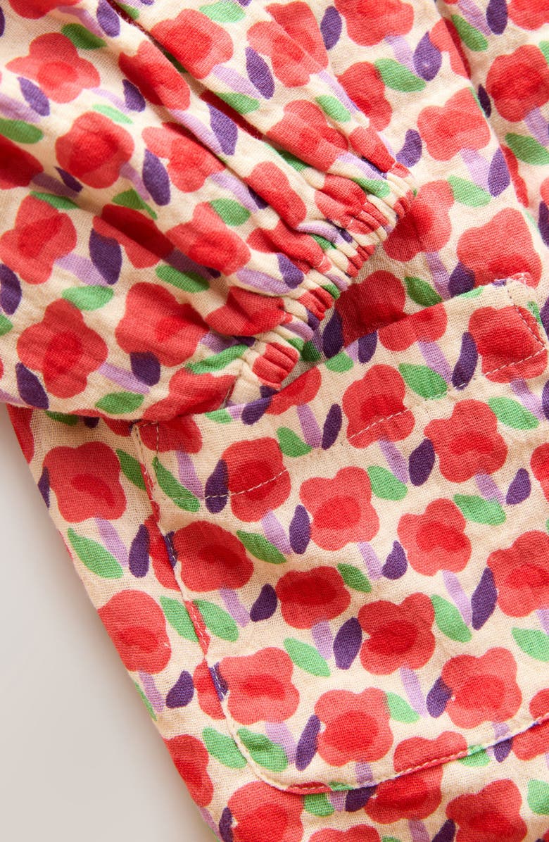 NEXT Kids' Floral Long Sleeve Cotton Dress, Alternate, color, Red