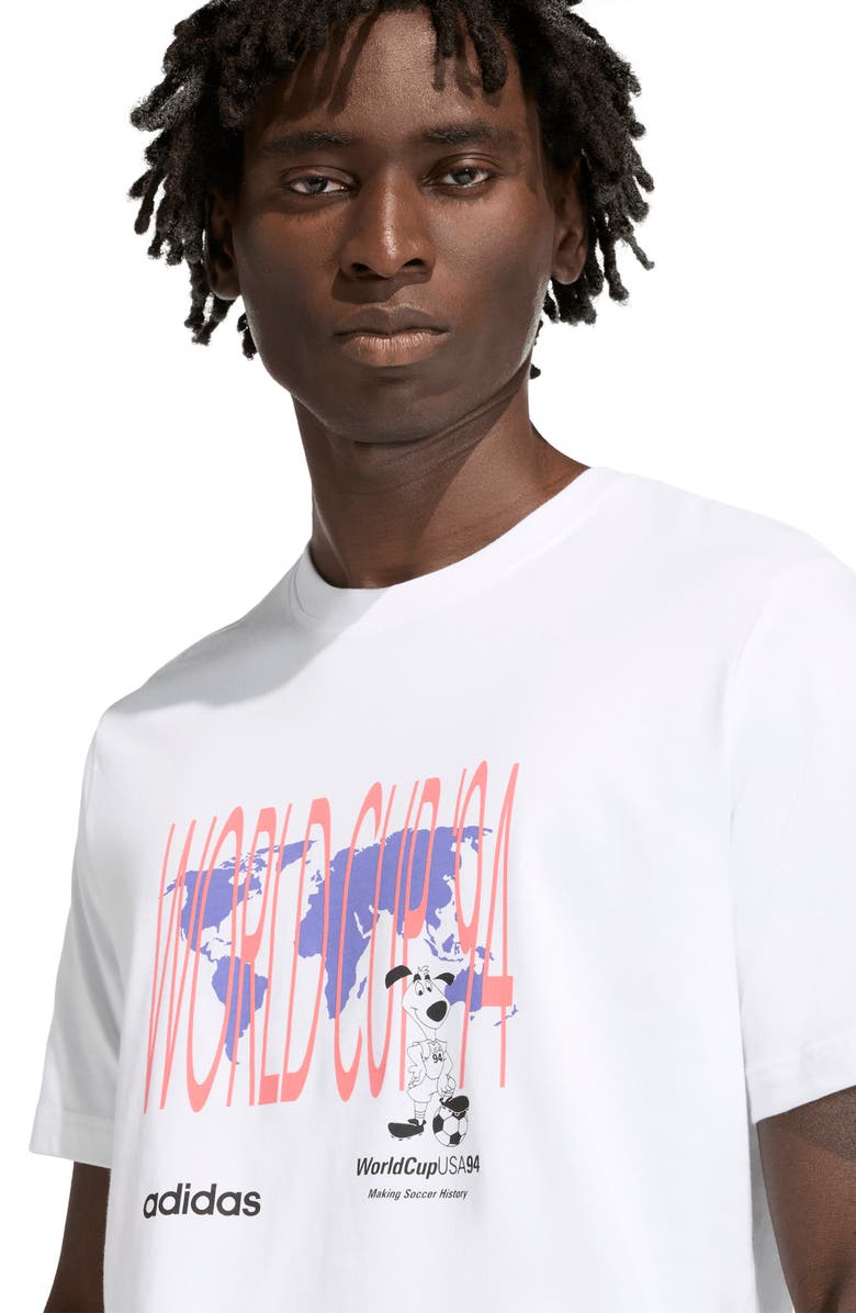 adidas FIFA World Cup 94 Striker Cotton Graphic T-Shirt, Alternate, color, White