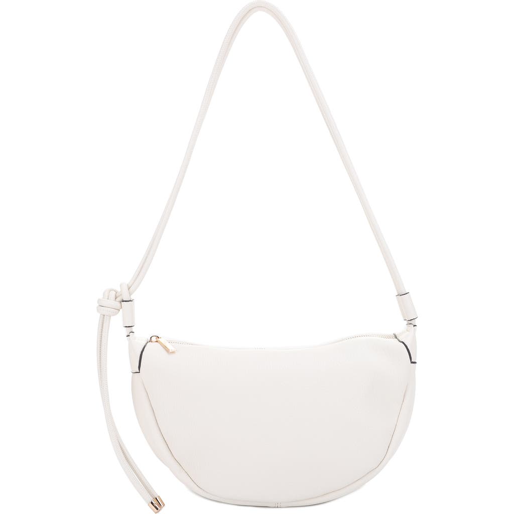 Mali + Lili Aria Recycled Vegan Leather Shoulder Bag In Ivory