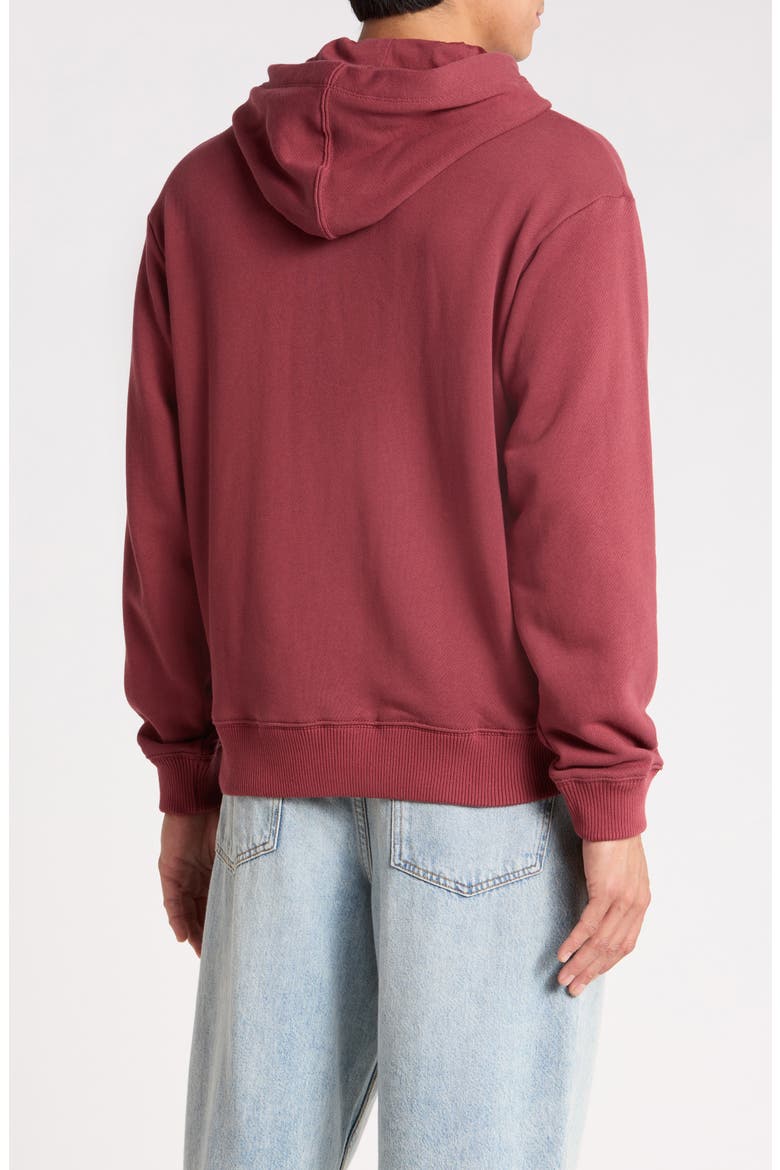 French Terry Pullover Hoodie, Alternate, color, RED OXBLOOD