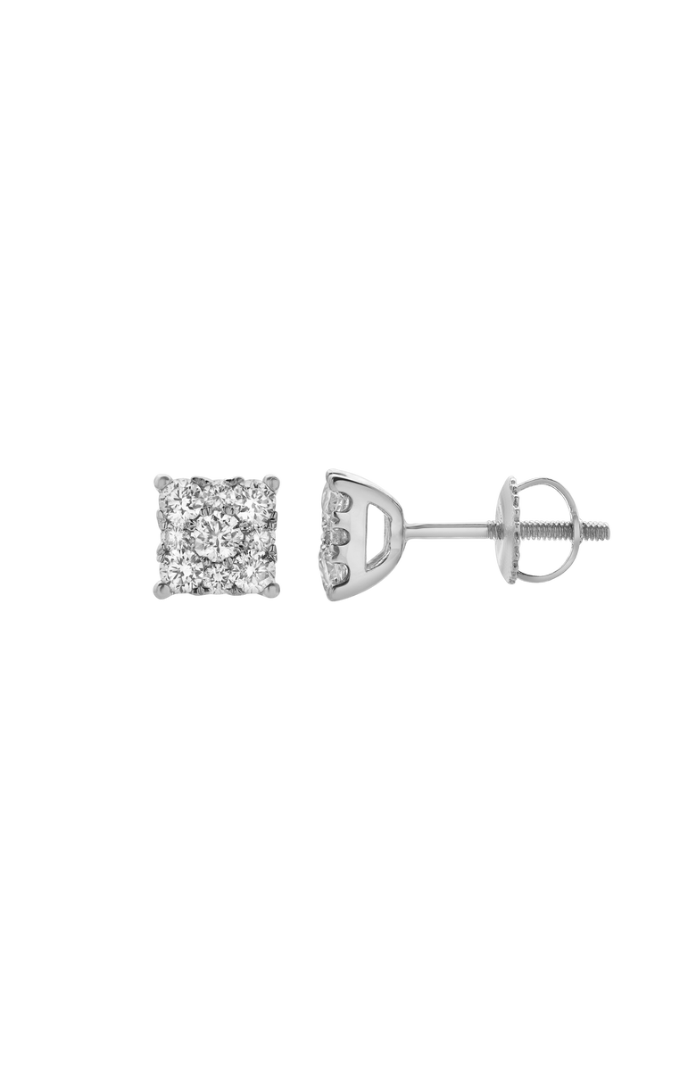 LuvMyJewelry Nova 14K White Gold Cluster Lab Grown Diamond Unisex Earrings - 0.5 Cts, Main, color, 14K White Gold