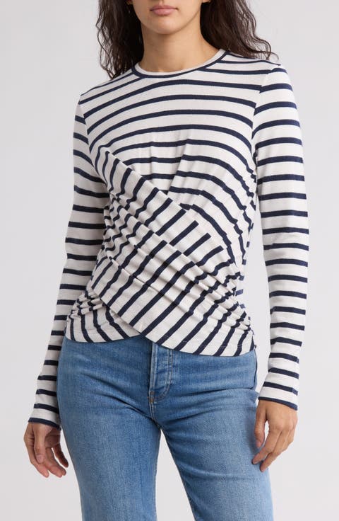 Long Sleeve Wrap Front Top