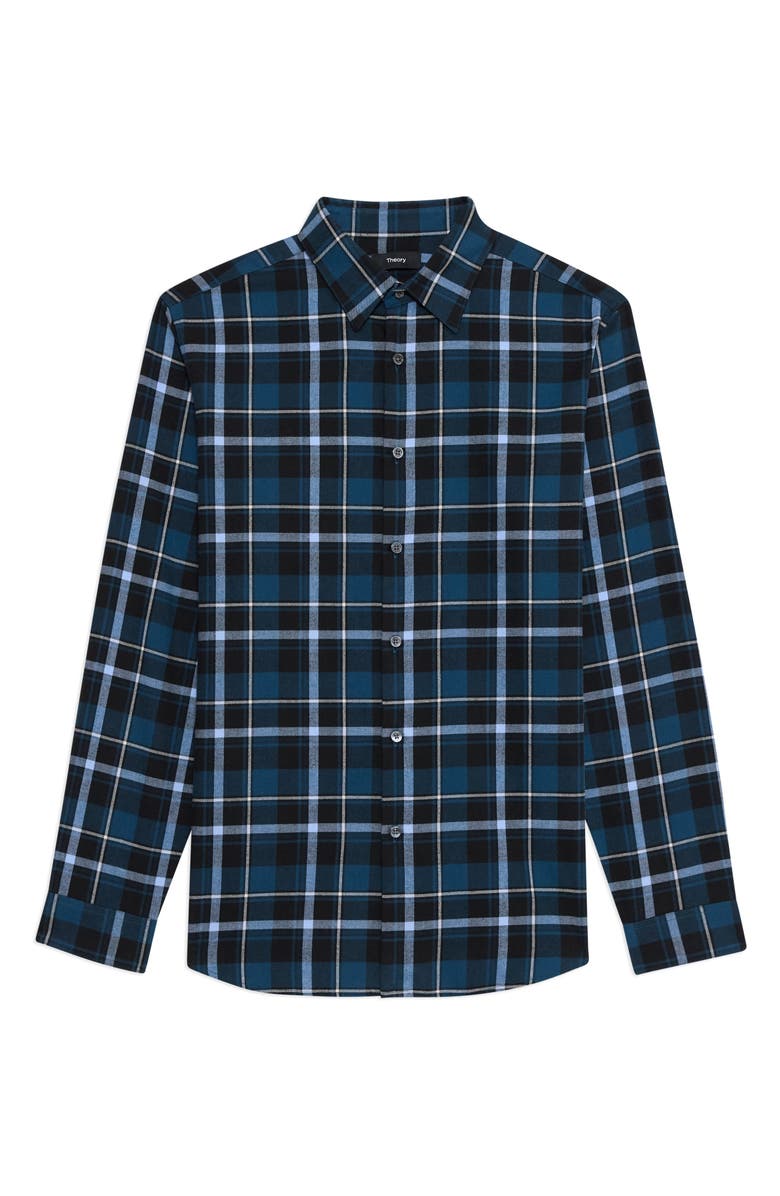 Theory Irving Medium Plaid Shirt, Alternate, color, Blueberry Multi - Rtp