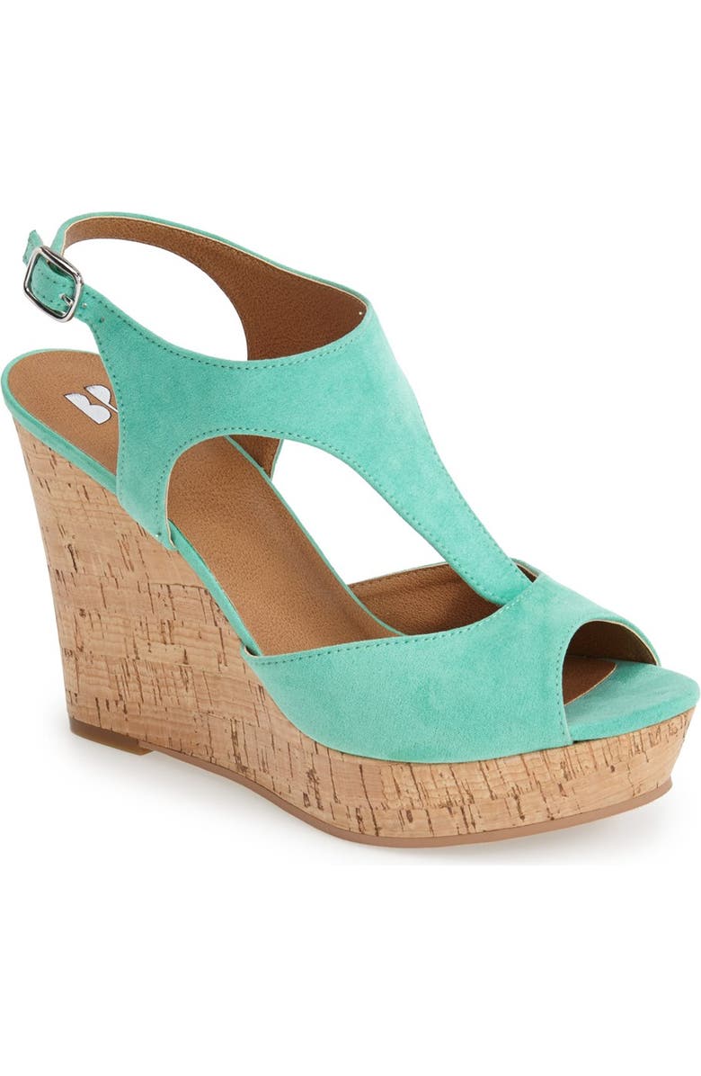 BP. 'Springs' Peep Toe Wedge Sandal, Main, color,