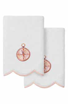 2-Piece Sea Joy Embroidered Turkish Cotton Towel Set