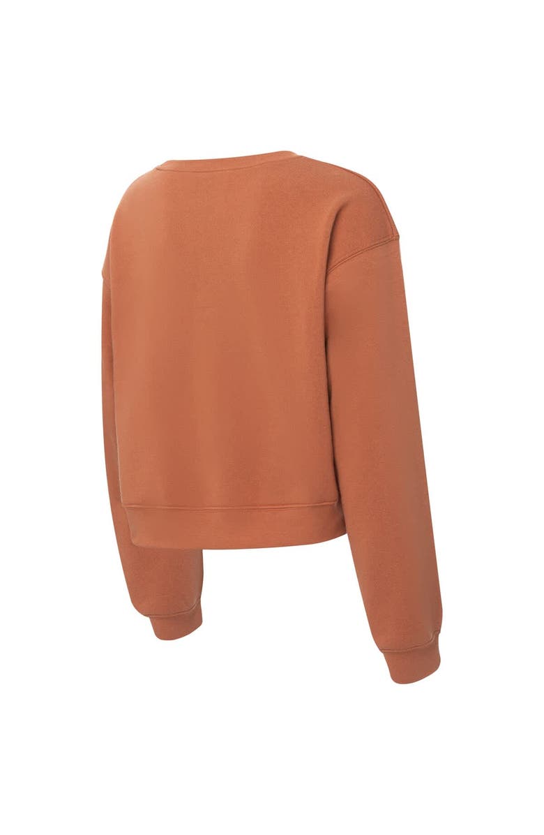 ZOOZATZ Women's ZooZatz Texas Orange Texas Longhorns Chenille Cropped Sweatshirt, Alternate, color, Burnt Orange