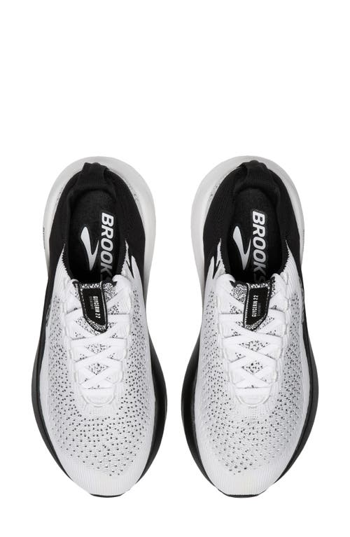 Brooks Glycerin Stealthfit 22 Running Shoe In White/grey/black