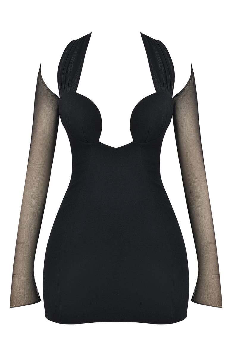 HOUSE OF CB Holly Plunge Long Sleeve Minidress, Alternate, color, 