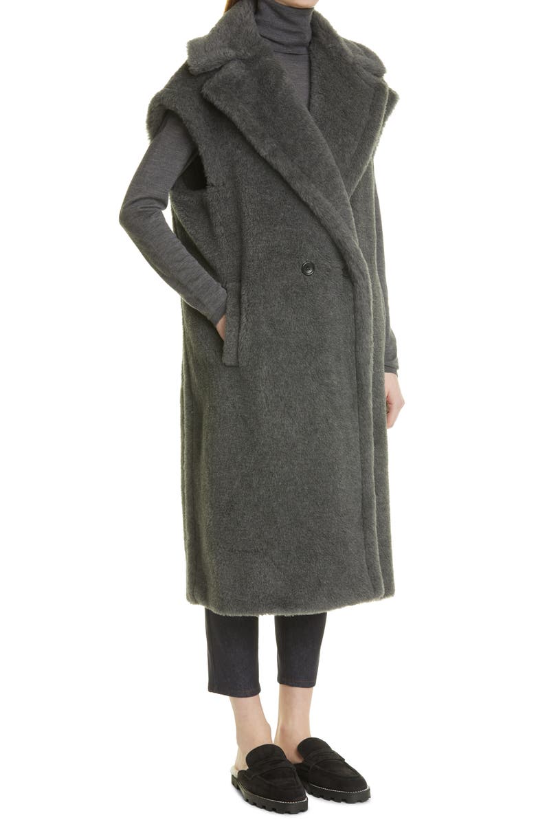 Max Mara Eclisse Double Breasted Alpaca Blend Gilet, Alternate, color, 001 Grigio Medio