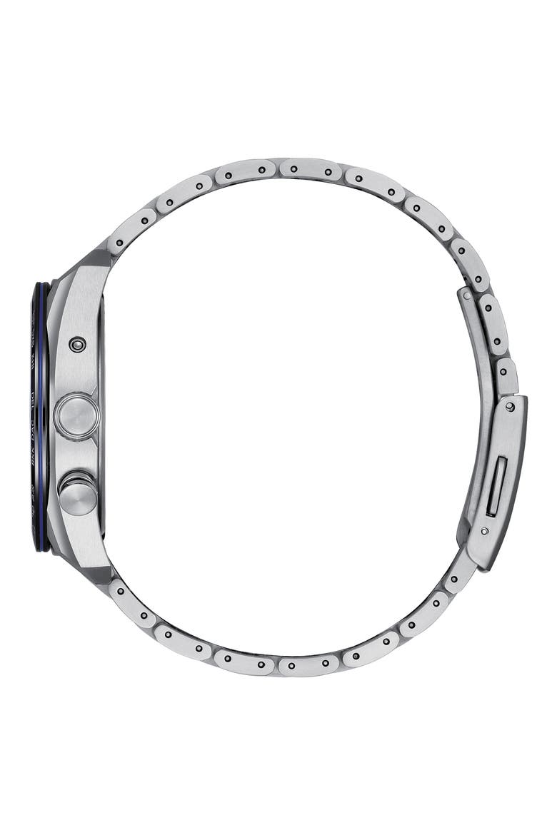 Attesa UNITE with BLUE Worldtime Automatic Bracelet Watch, 40.6mm, Alternate, color, SILVER-TONE
