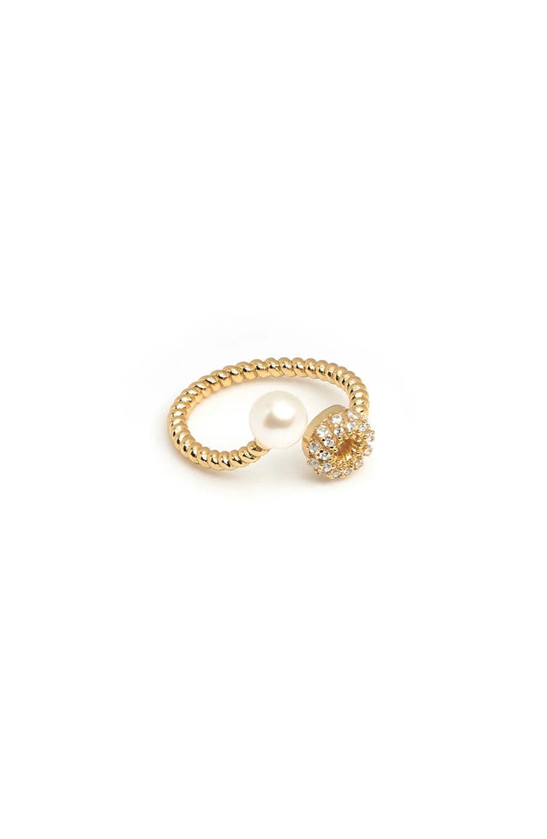 ZARUX Pearl Rope Ring, Main, color, Yellow Gold