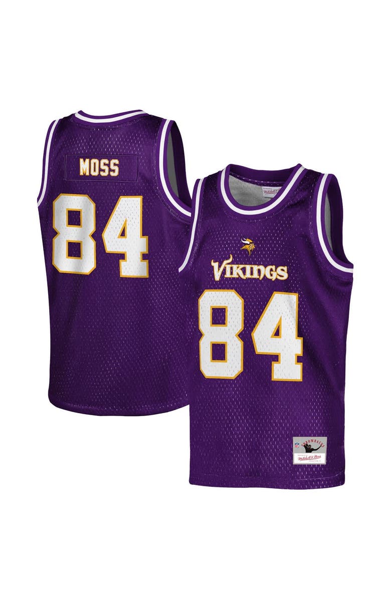 Mitchell & Ness Youth Mitchell & Ness Randy Moss Purple Minnesota Vikings Retired Player NFL Basketball Fashion Jersey, Main, color, Purple