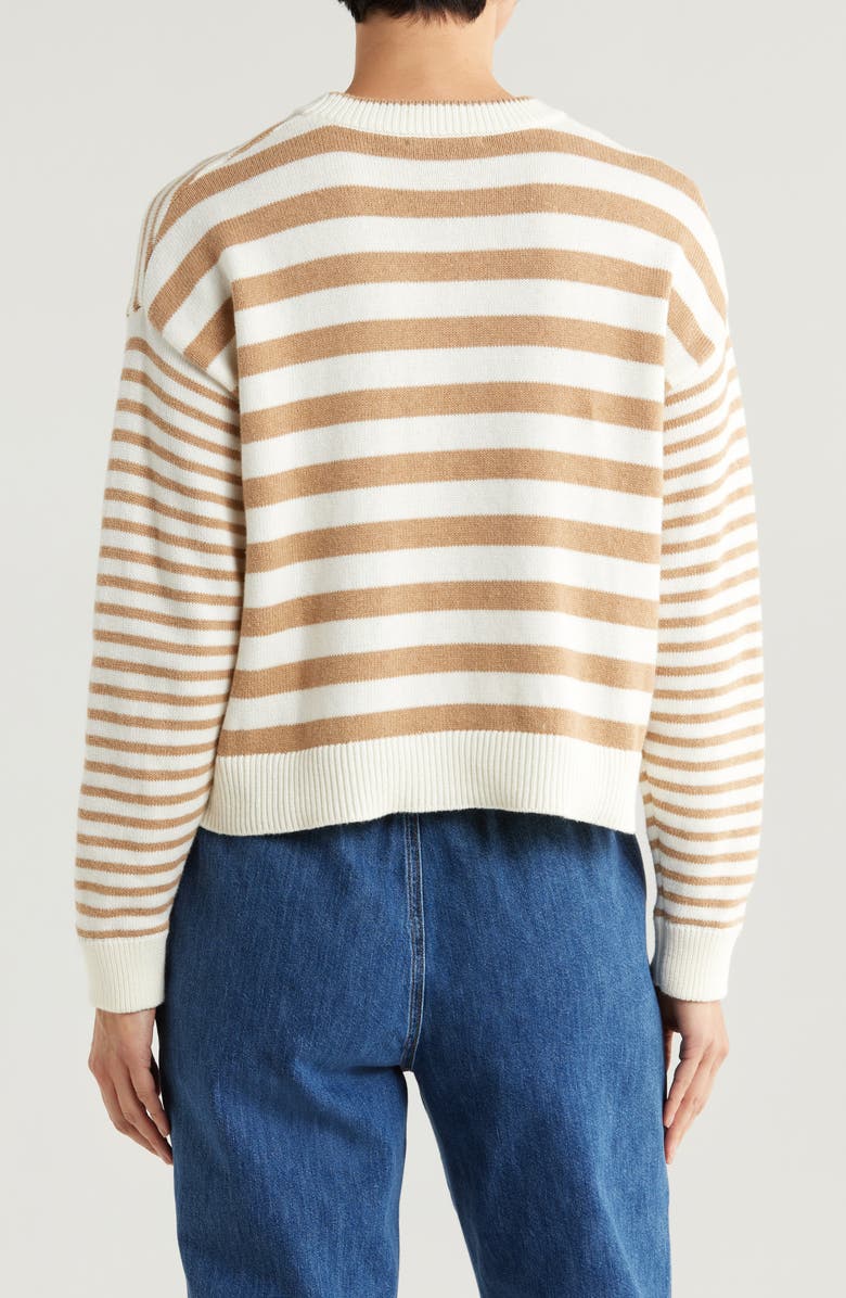 Marine Layer Suki Stripe Cotton Crewneck Sweater, Alternate, color, 