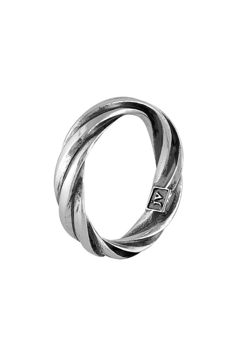 Men's Twist Band Ring, Main, color, SILVER