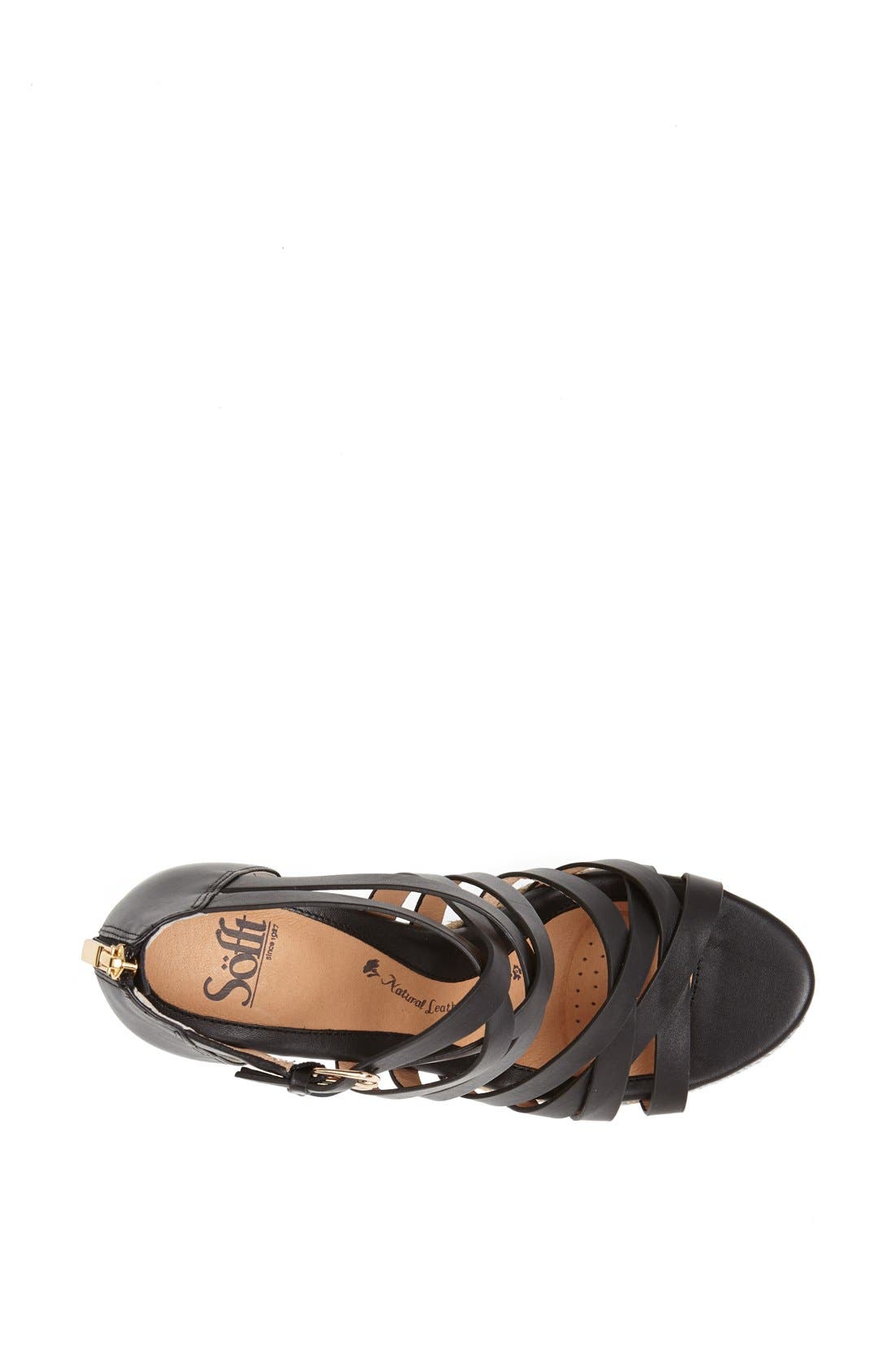 'Priti' Wedge Sandal, Alternate, color, BLACK