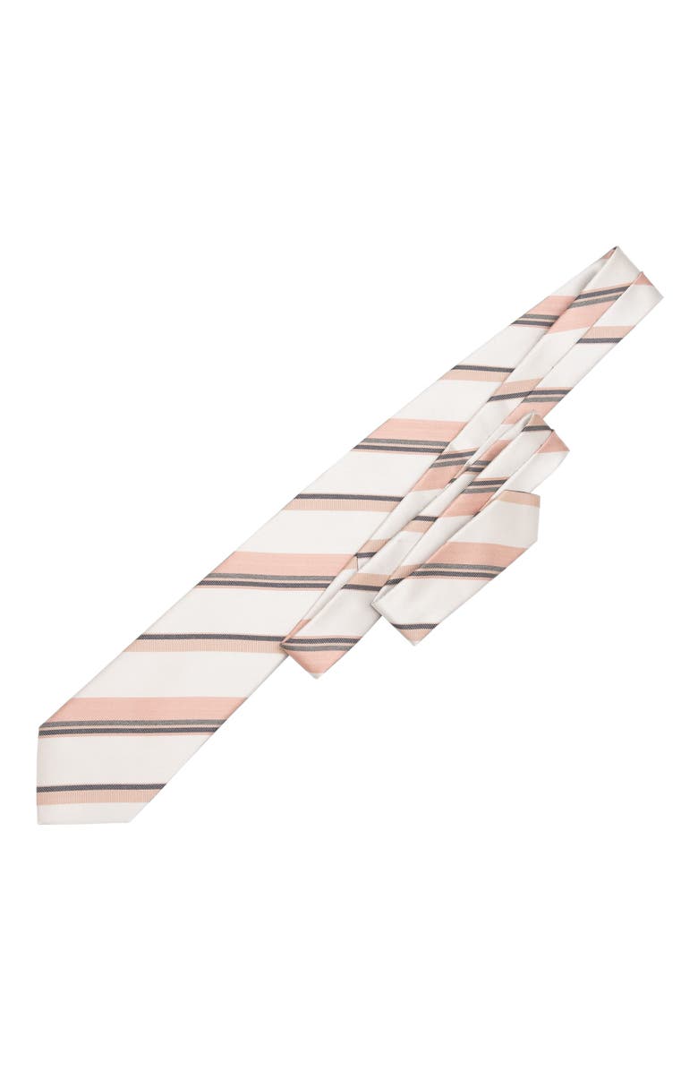 Elizabetta Taormina - Extra Long Silk Jacquard Tie for Men, Alternate, color, Blush And Pale Grey