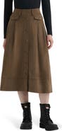 Hunter Faux Suede A-Line Midi Skirt