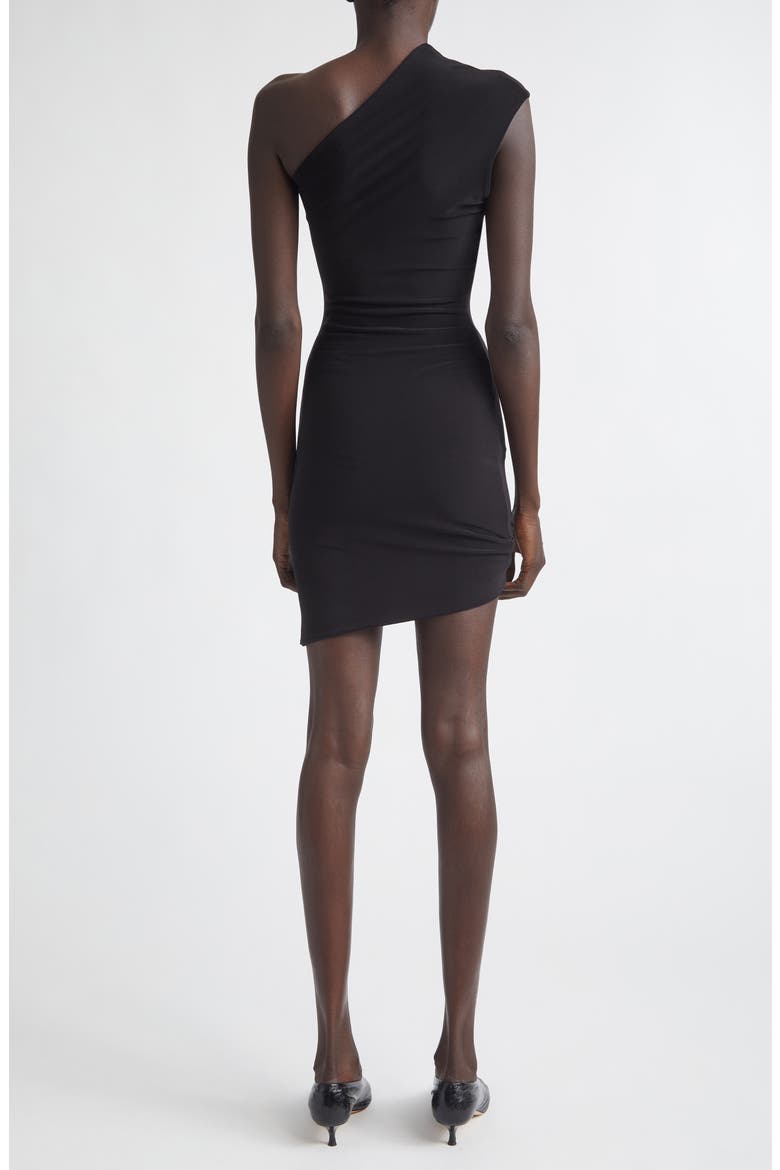 Claw One-Shoulder Jersey Minidress, Alternate, color, BLACK