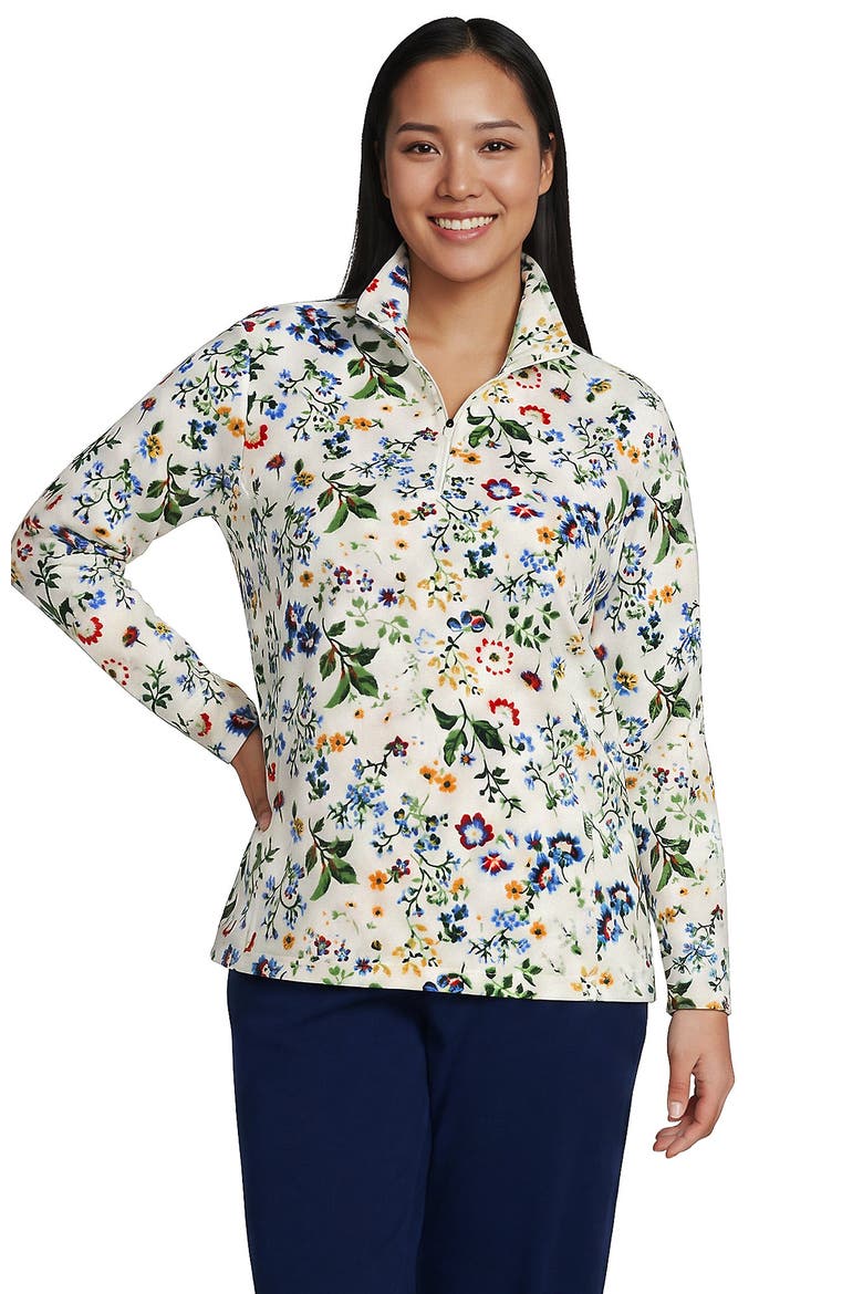 Anyweather Fleece Quarter Zip Pullover, Main, color, Ivory Multi Floral