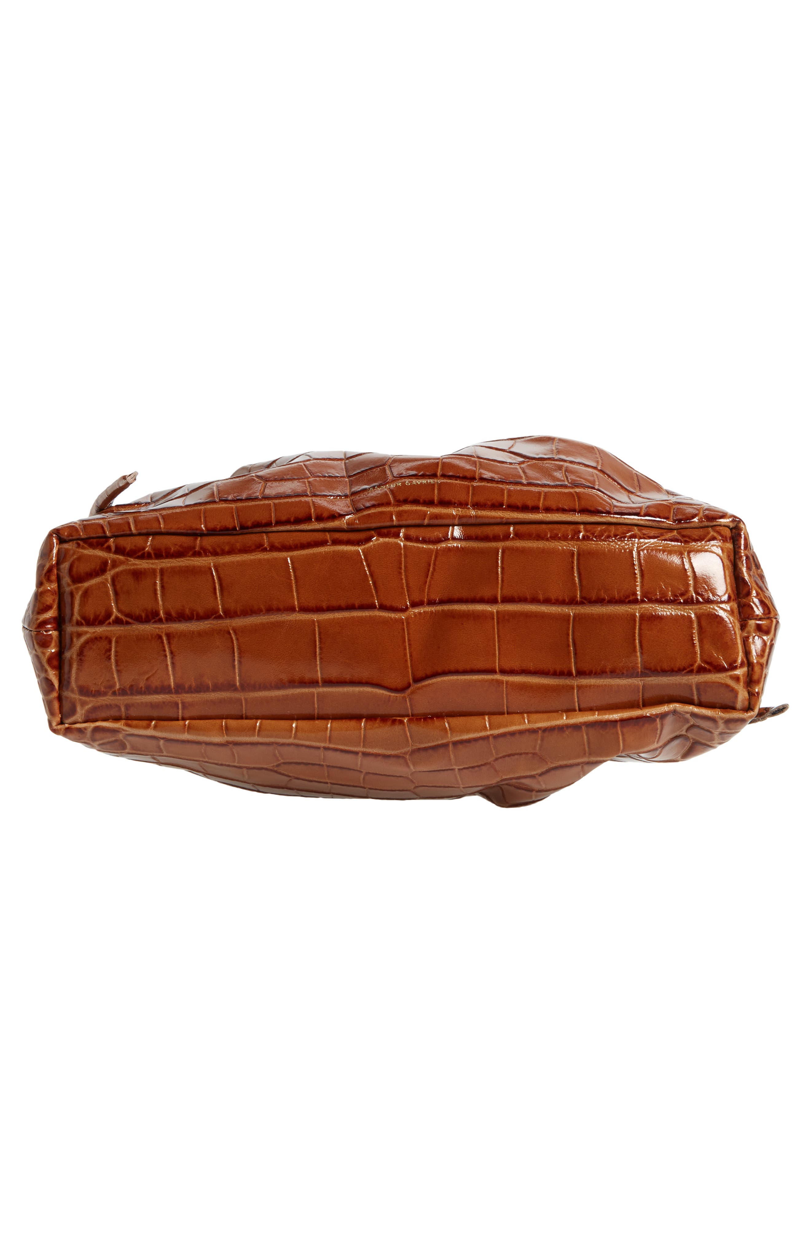 Mansur Gavriel Mini Cloud Croc Embossed Leather Clutch, Alternate, color, 