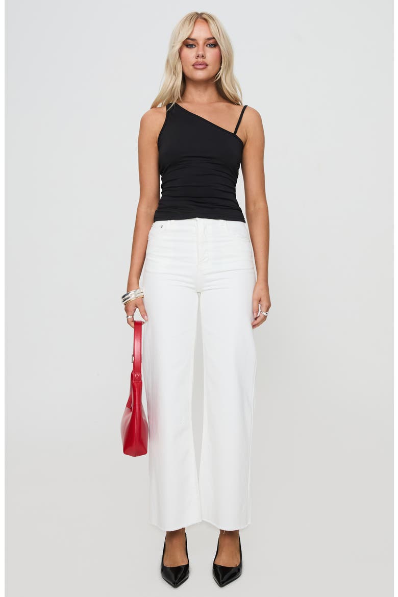Fawcett Raw Hem High Waist Straight Leg Jeans, Alternate, color, WHITE