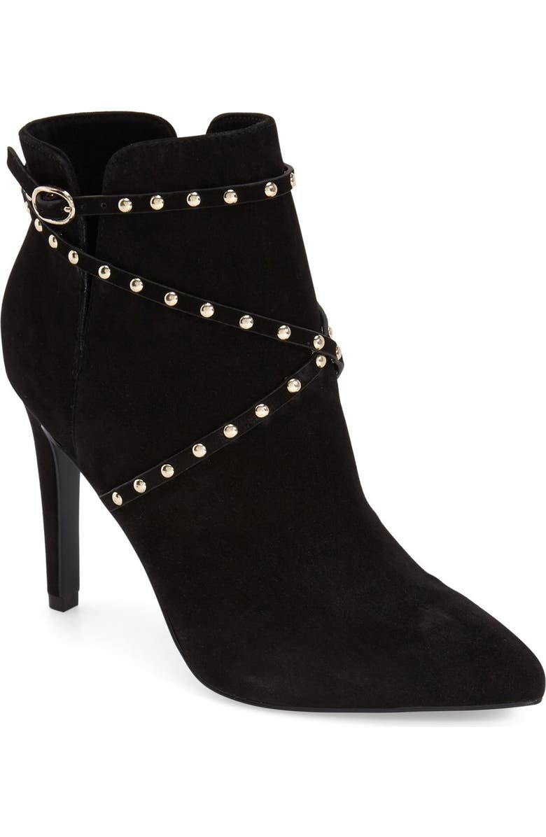 Topshop 'Humour' Studded Pointy Toe Bootie, Main, color,