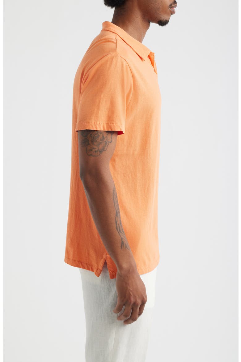 Standard Fit Cotton & Linen Polo, Alternate, color, RESORT ORANGE