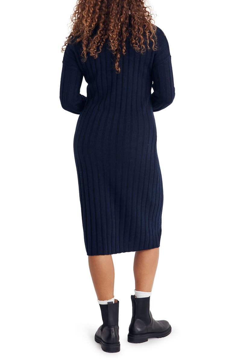 Madewell Ribbed Midi Sweater Dress, Alternate, color, 