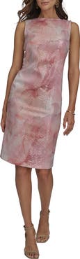 Donna Karan New York Sequin Floral Sheath Dress