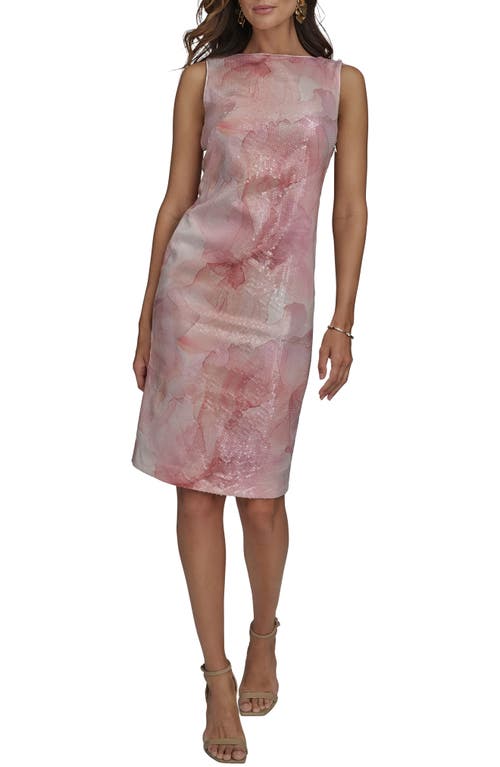 Donna Karan Sequined Cowl Back Dress In Apricot Mu