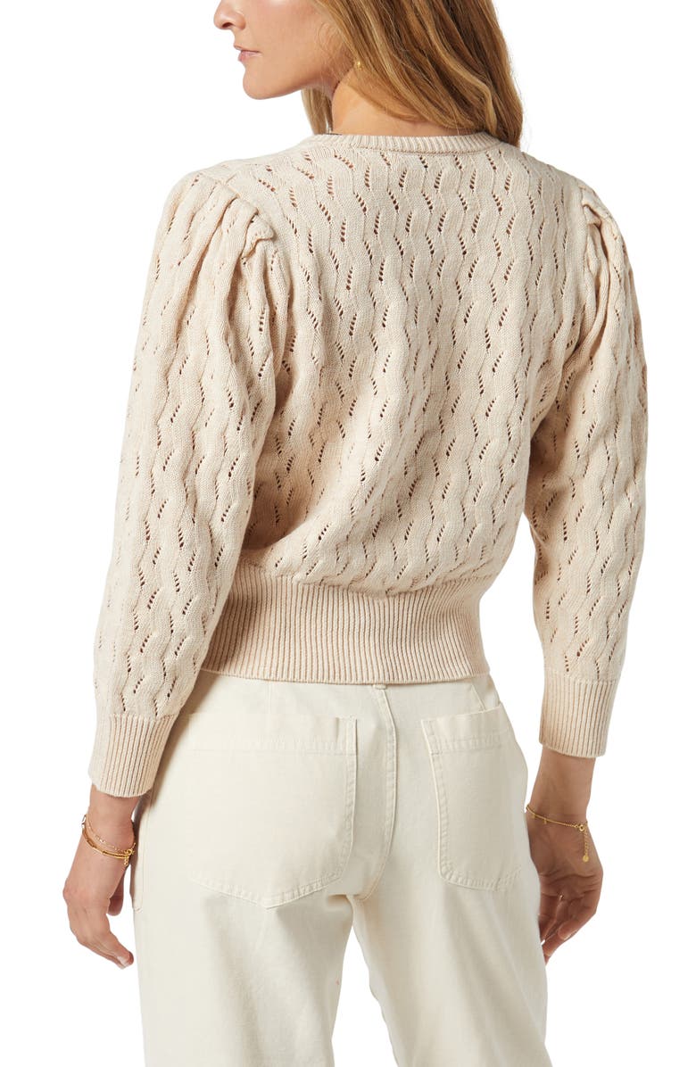 Joie Wilsale Pointelle Cotton & Linen Cardigan, Alternate, color,