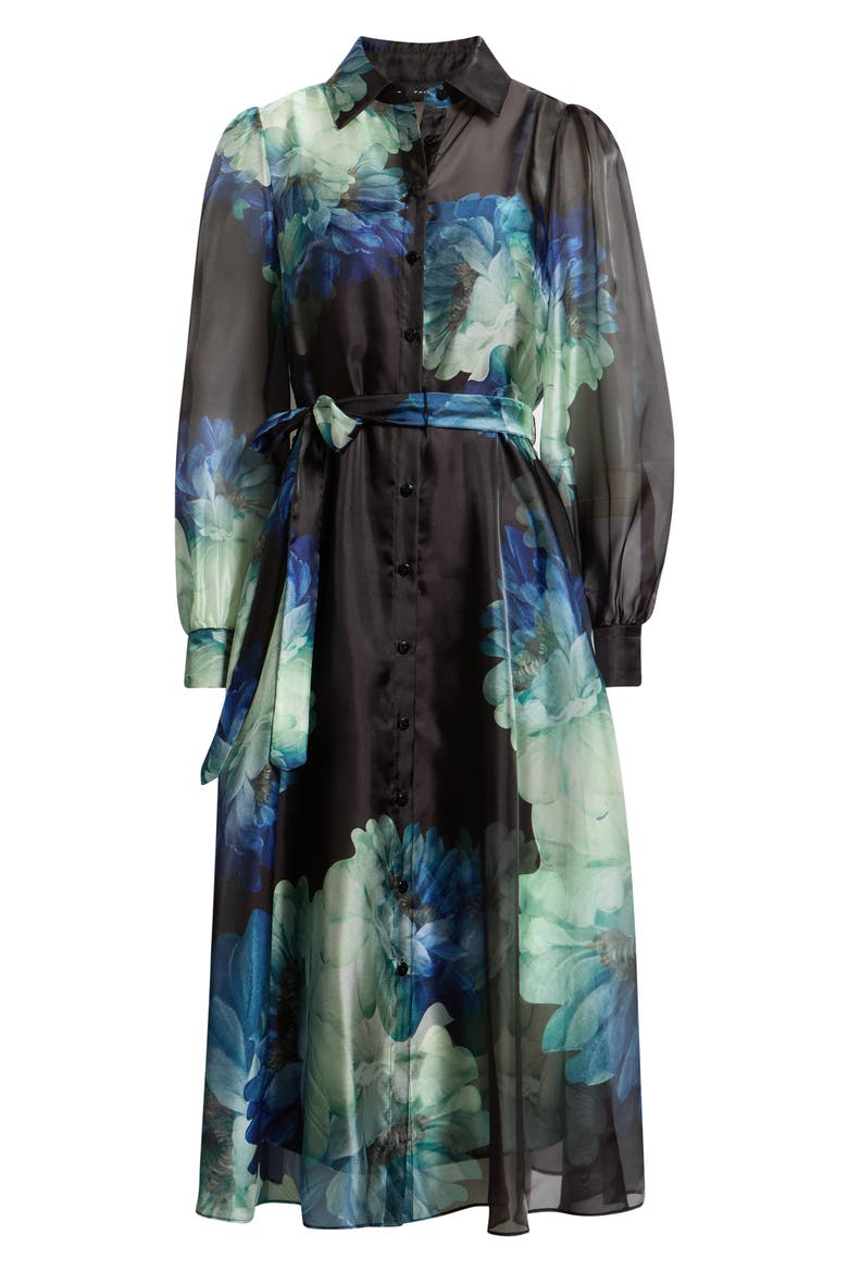 The Romy Floral Long Sleeve Midi Shirtdress, Alternate, color, TWILIGHT FLORAL
