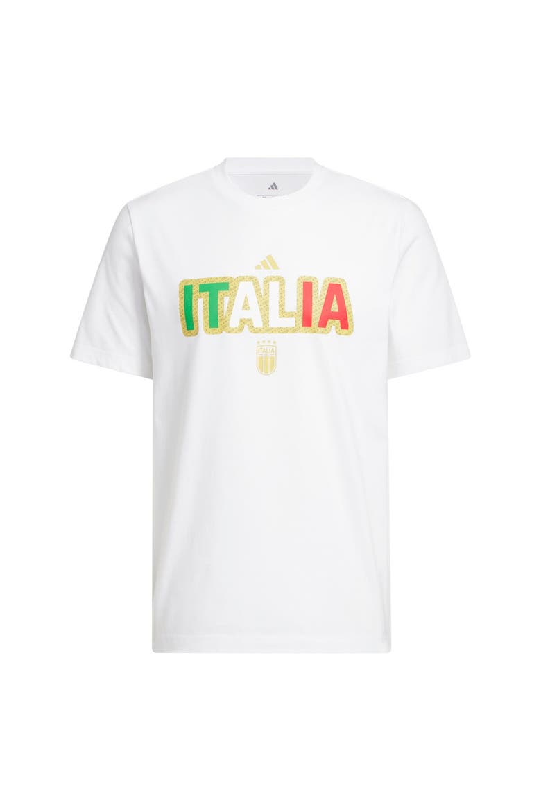 Men's adidas White Italy National Team Jersey Hook T-Shirt, Main, color, White