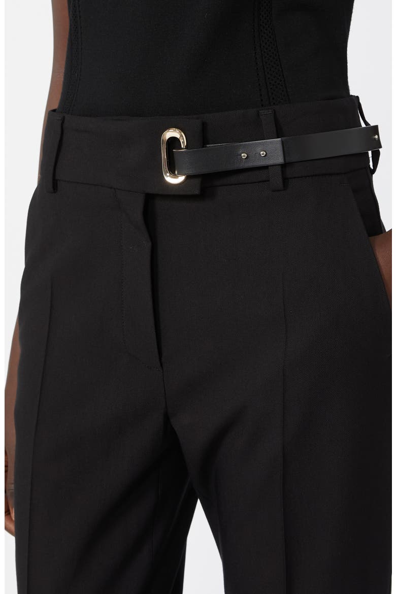Zip Cuff Stretch Twill Straight Leg Pants, Alternate, color, BLACK