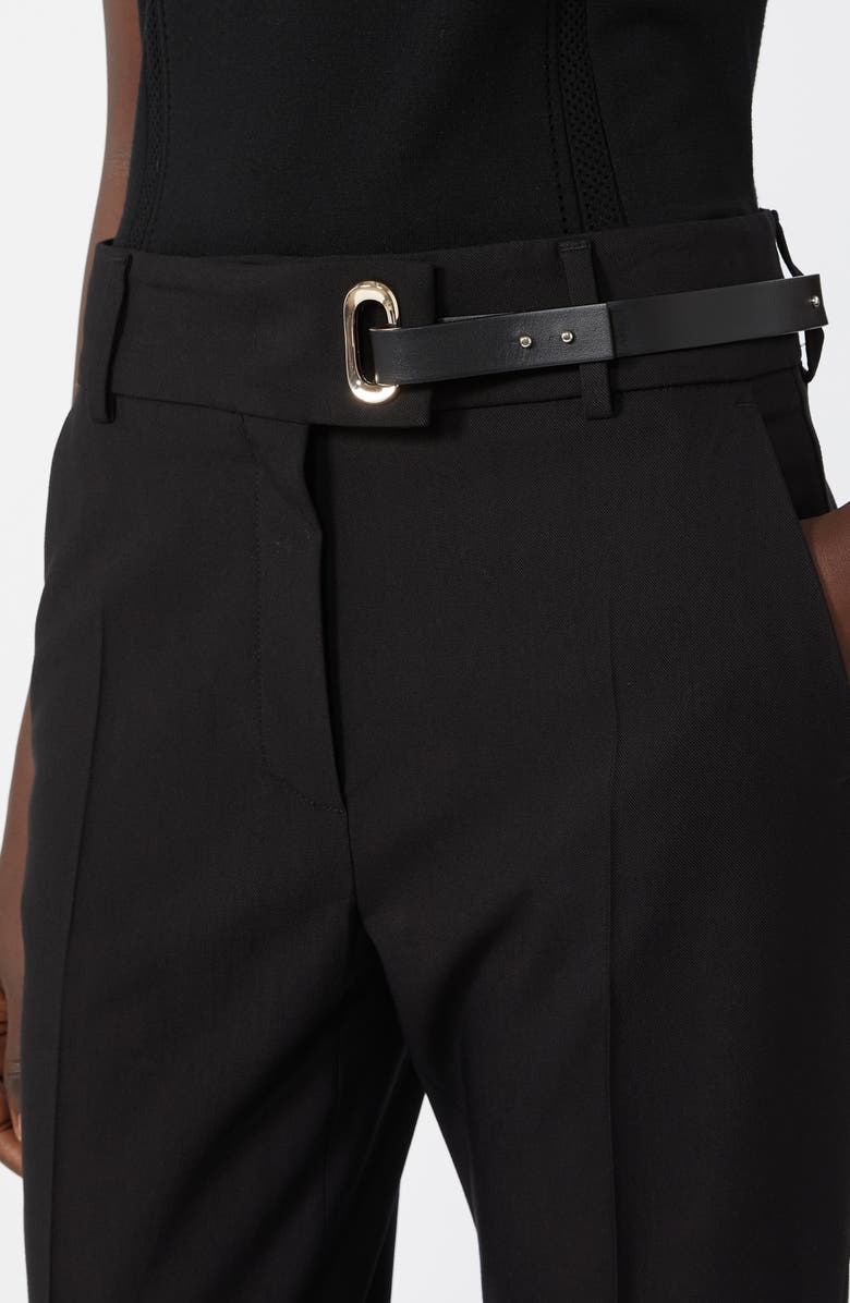 SPORTMAX Zip Cuff Stretch Twill Straight Leg Pants, Alternate, color, Black