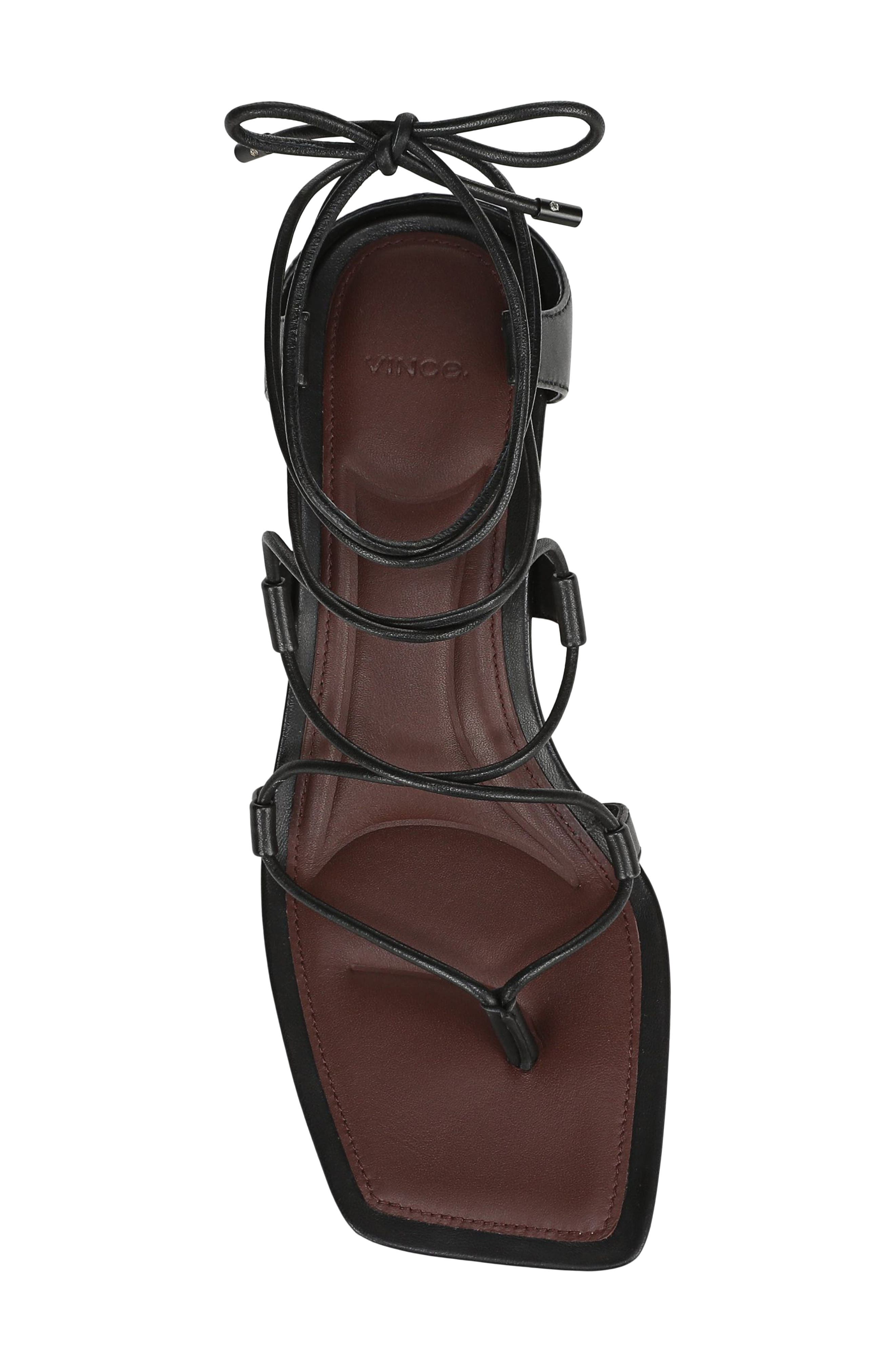 Vince Paulette Ankle Wrap Sandal, Alternate, color, Black