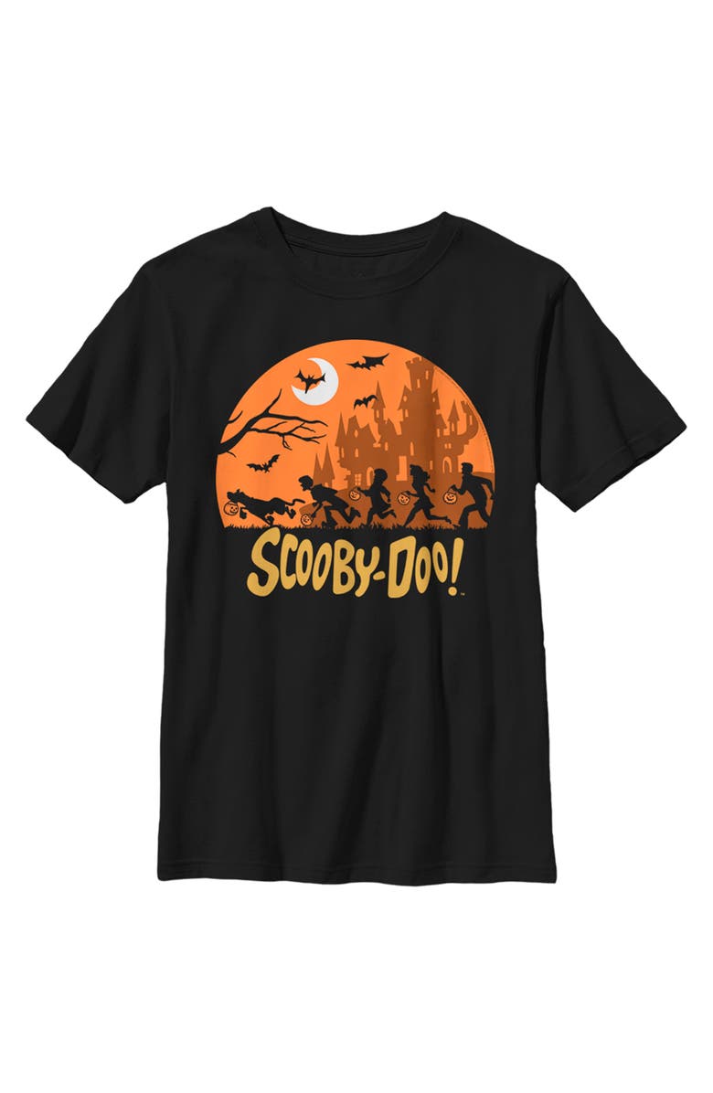 Scooby Doo Boy's Scooby Doo Moon Silhouette Chase Graphic T-Shirt, Main, color, Black