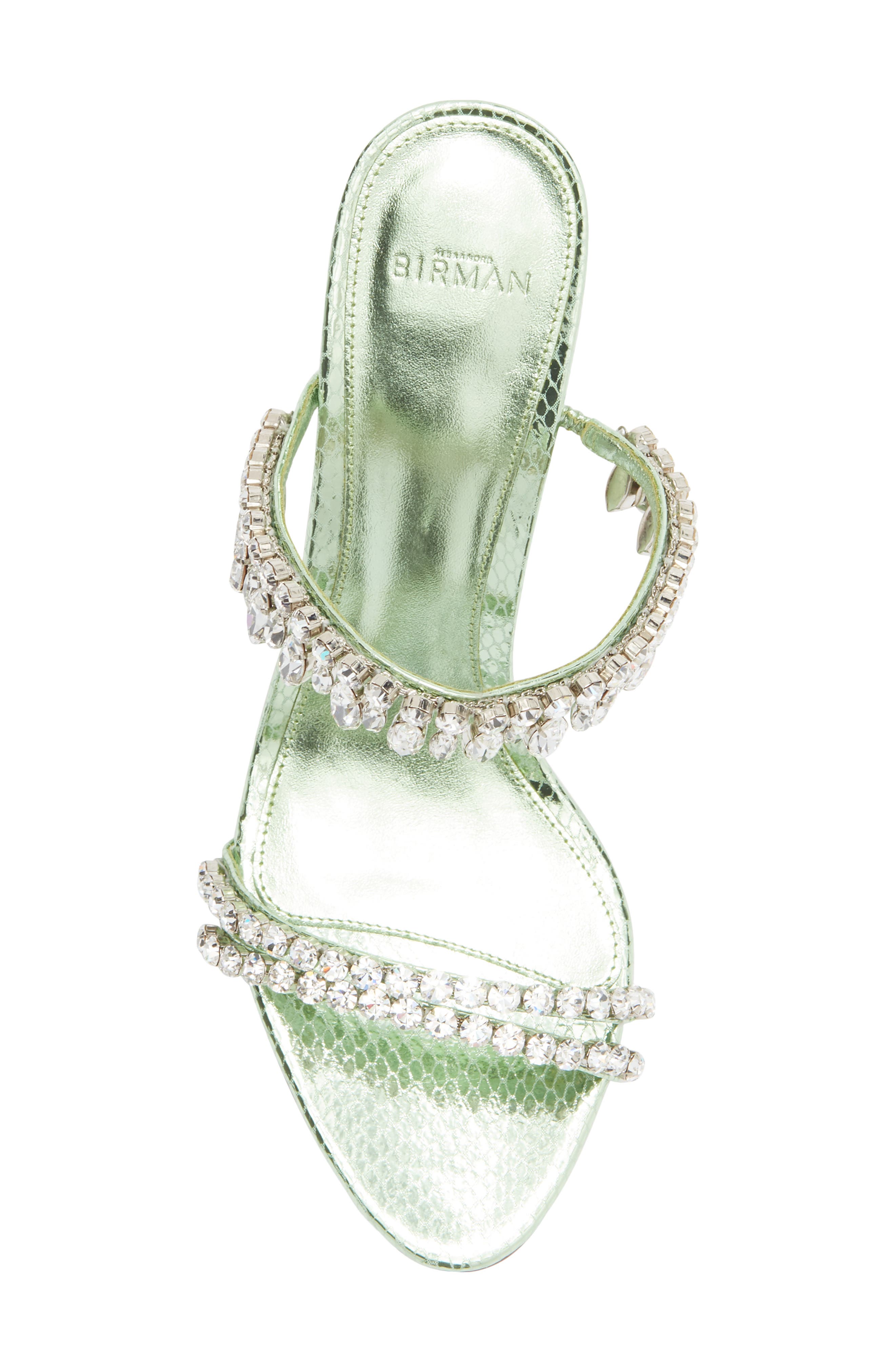 Alexandre Birman Crystal Fringe Sandal, Alternate, color, Mint