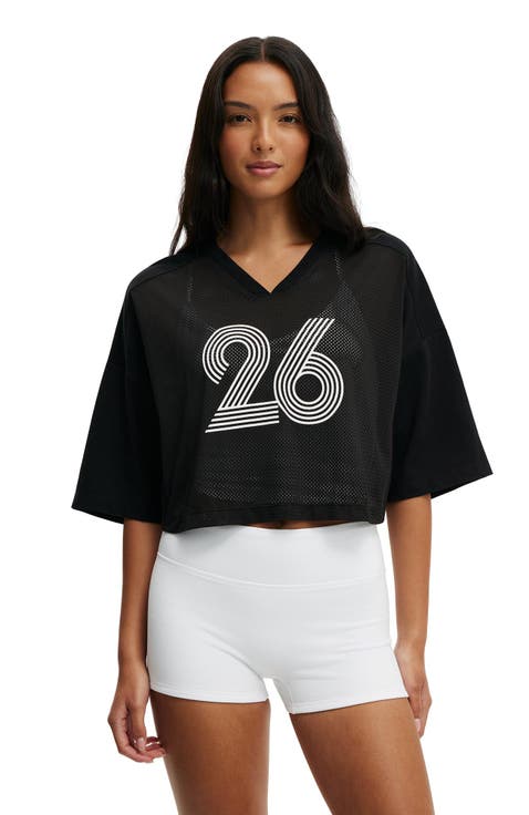 Women's Active Mesh Cropped Graphic Tee