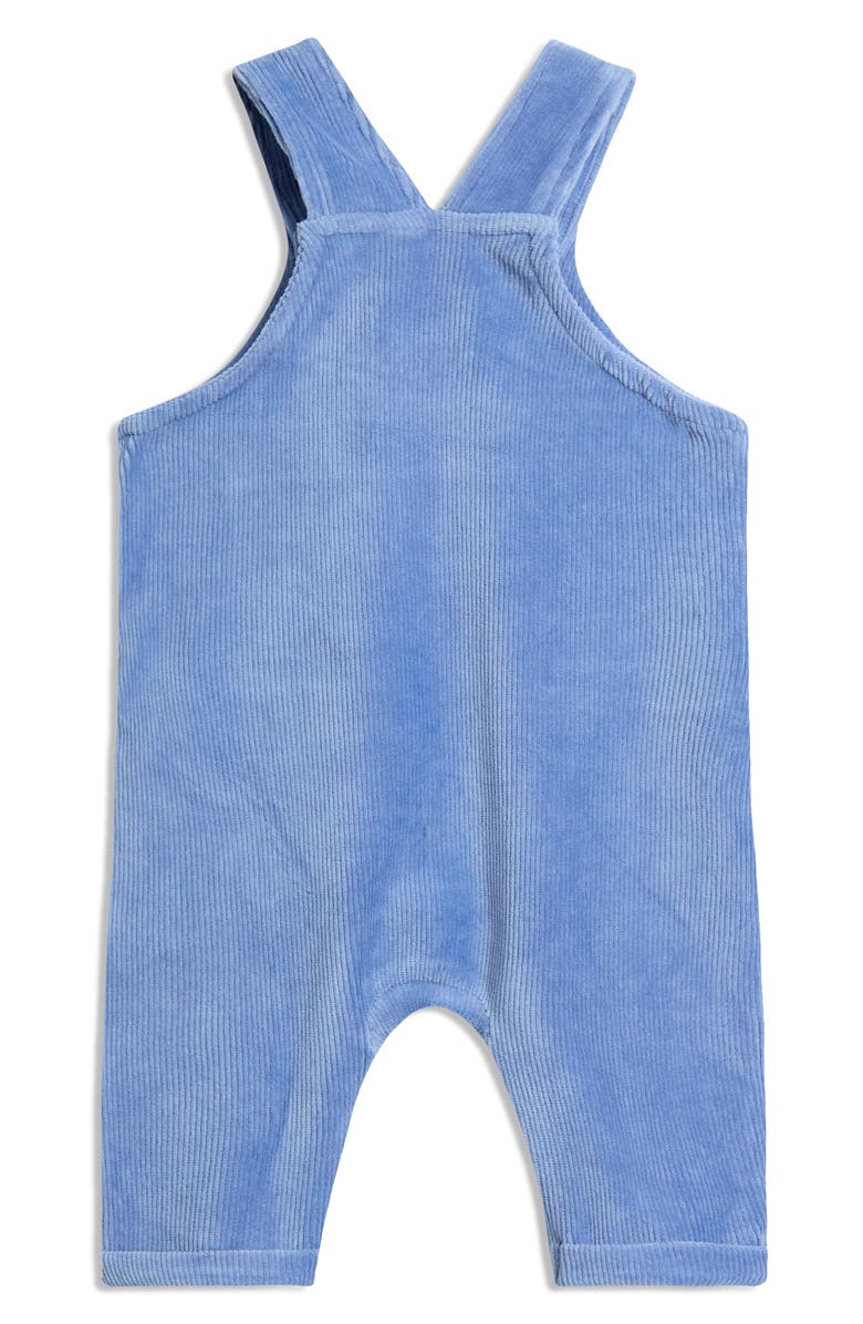 JOJO MAMAN BEBE Long Sleeve Bodysuit & Embroidered Giraffe Rib Velour Overalls Set, Alternate, color, Blue