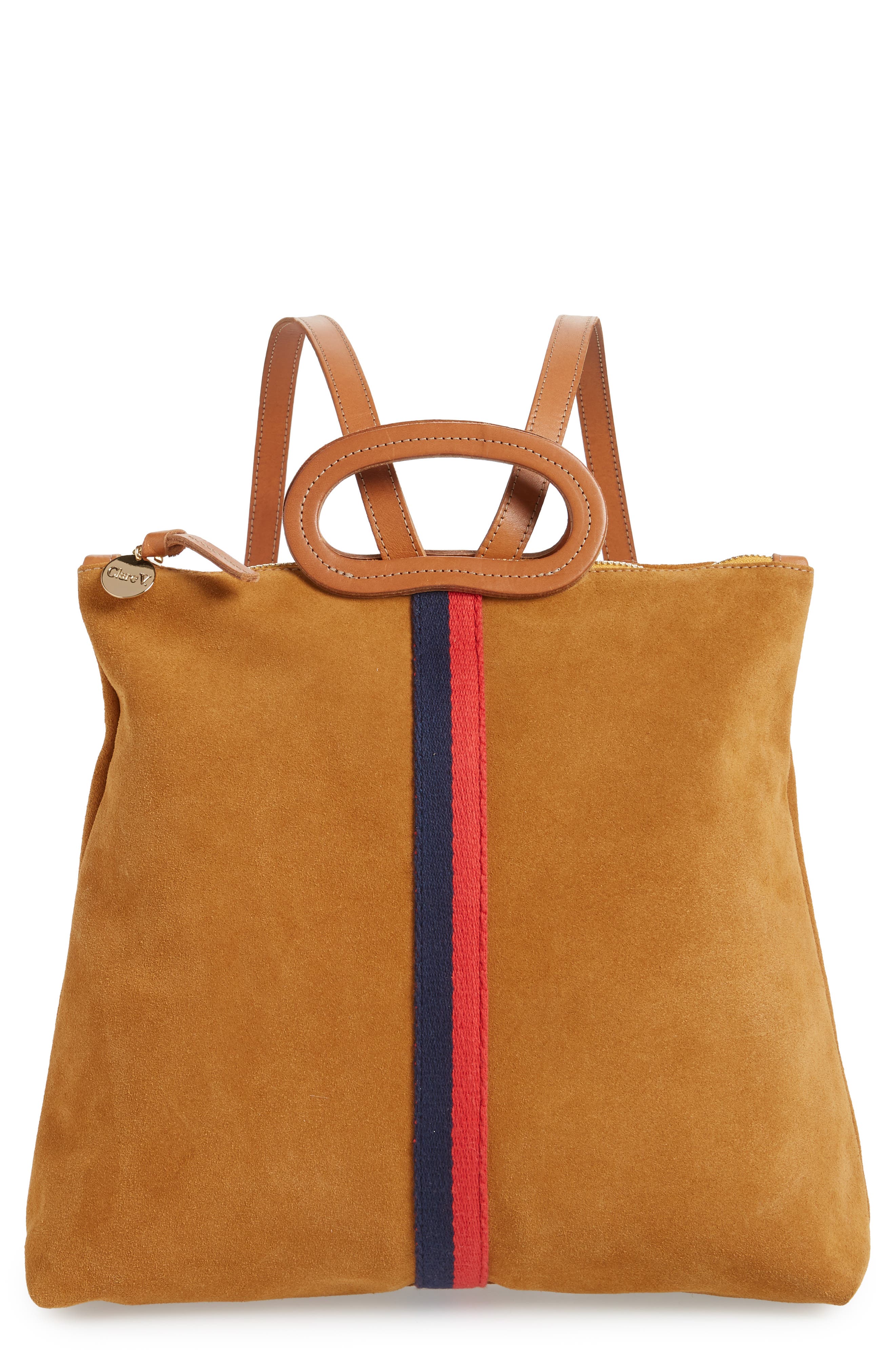 Clare V. Marcelle Suede Backpack, Main, color, 