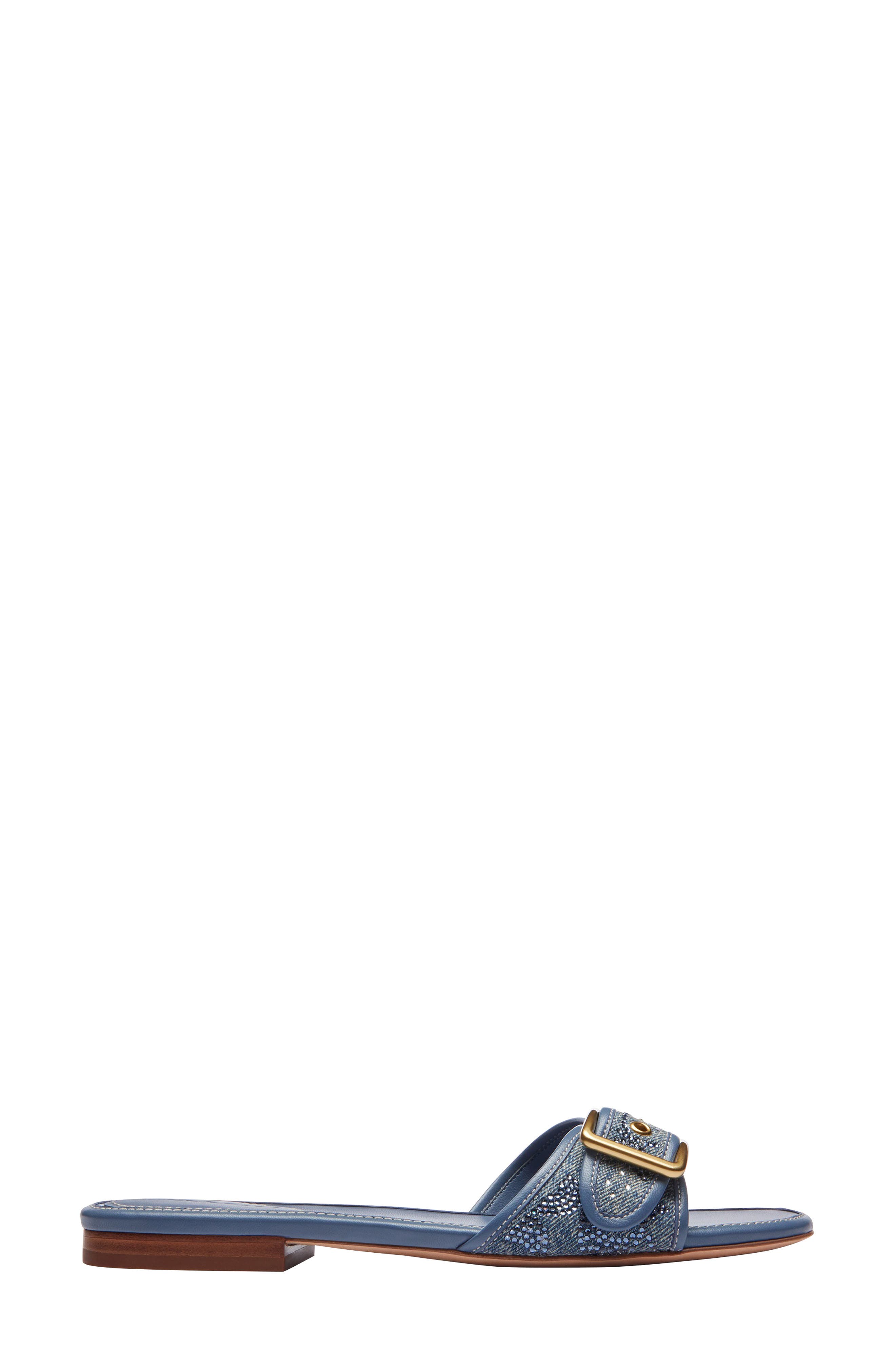 Margot Crystal Signature Denim Slide Sandal, Alternate, color, DENIM.