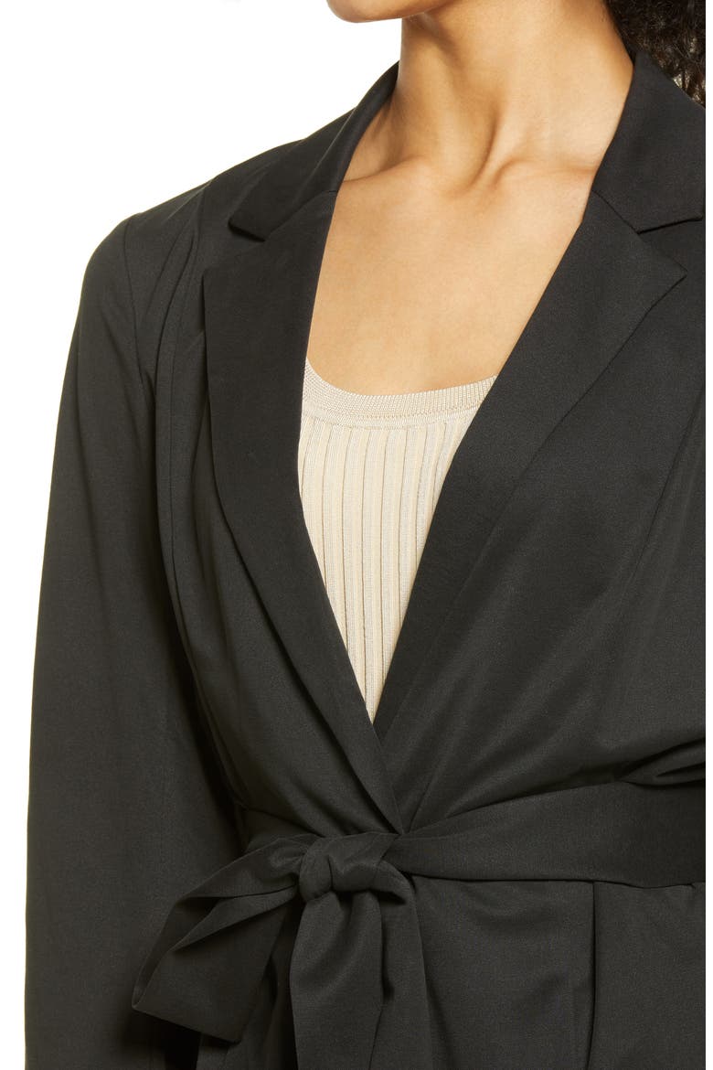 Soft Belted Blazer, Alternate, color, BLACK