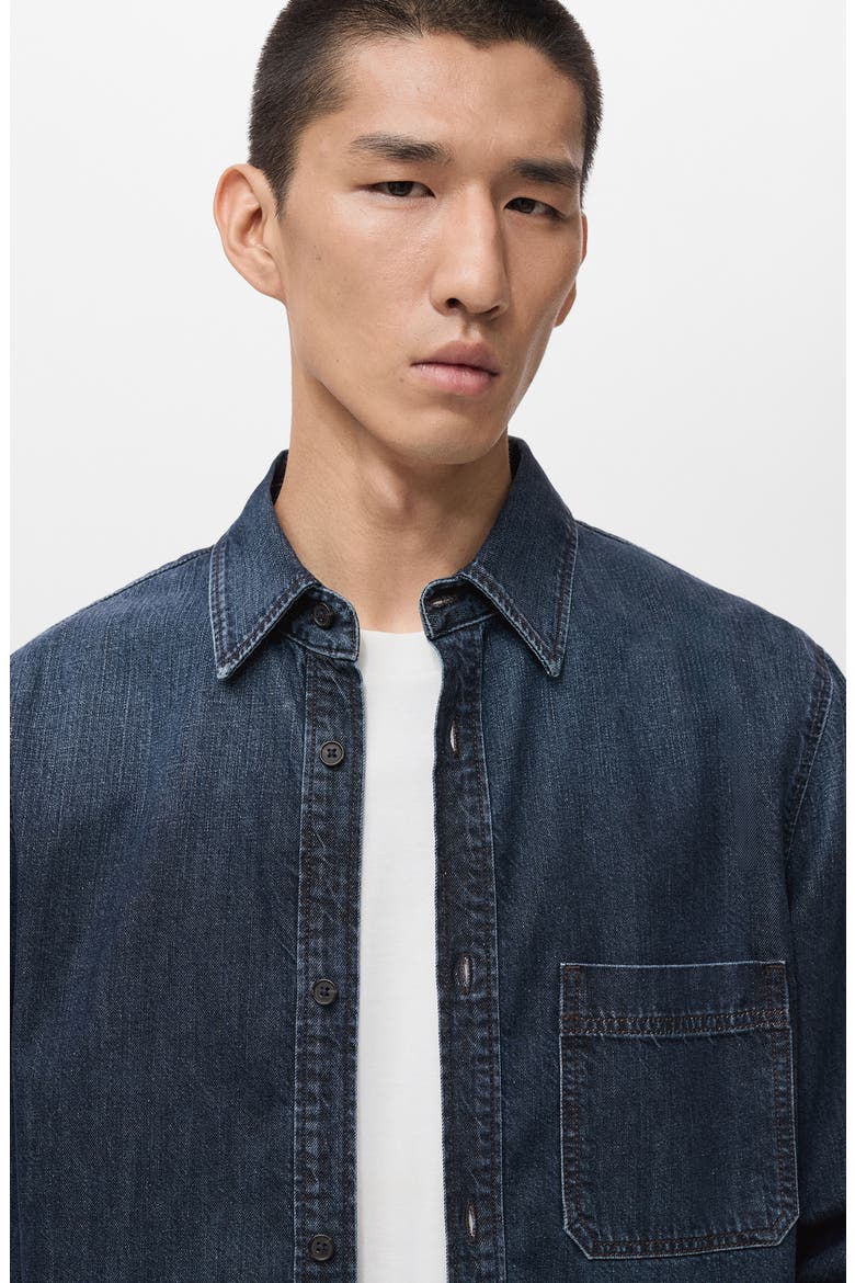 Denim Overshirt, Alternate, color, OPEN BLUE