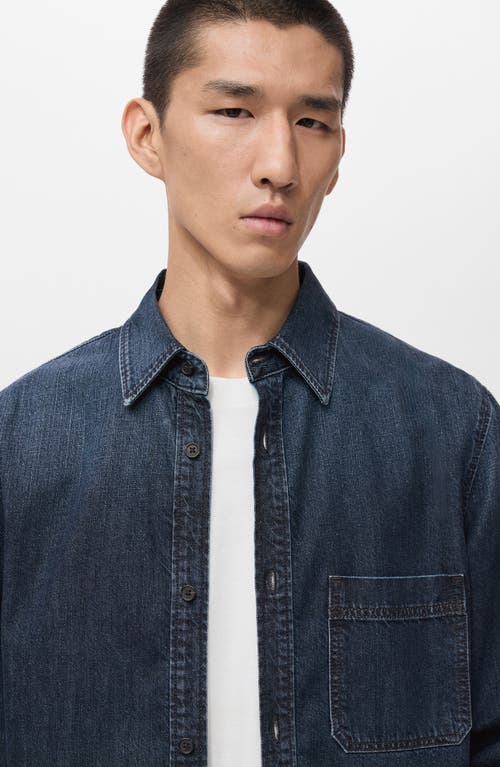 Mango Denim Overshirt In Blue