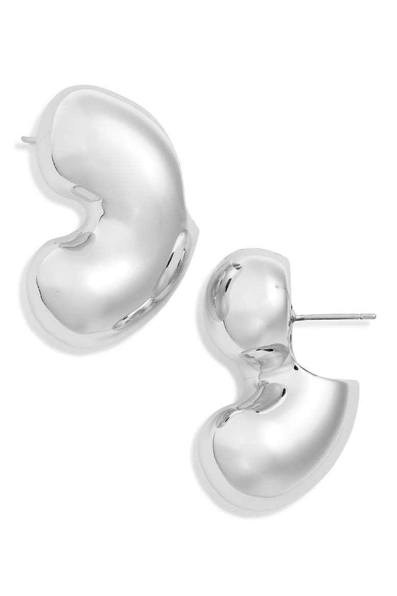 Eliza Puffs Drop Earrings, Main, color, HIGH POLISH SILVER