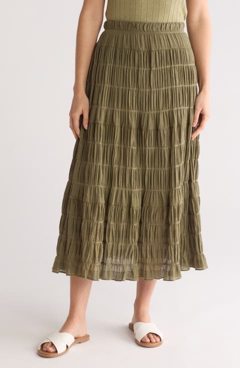 Textured Midi Skirt